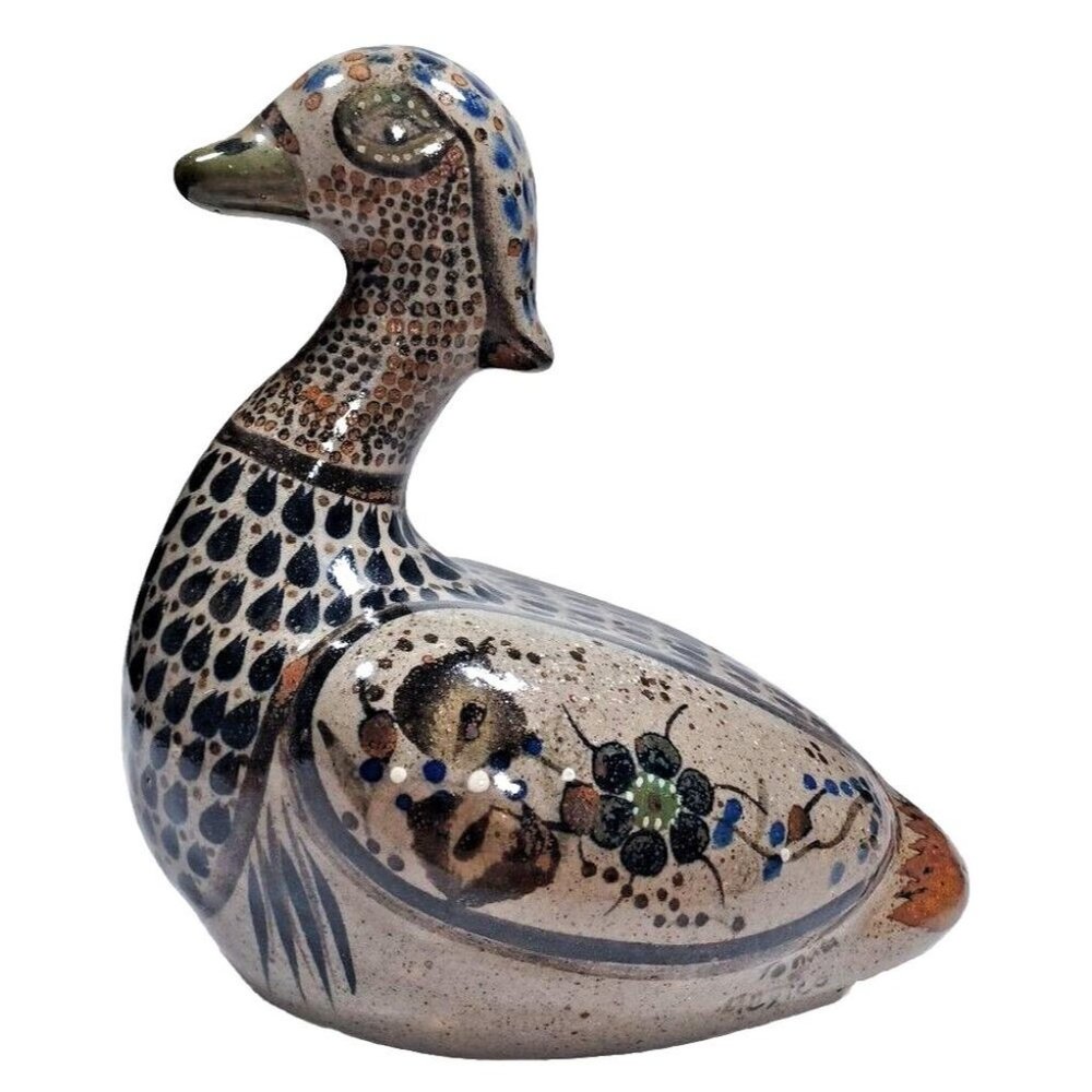 Unique Exquisite  Tonala Mexico Duck Figurine, 7.75" Long, 8.5" High Vintage - Picture 7 of 15